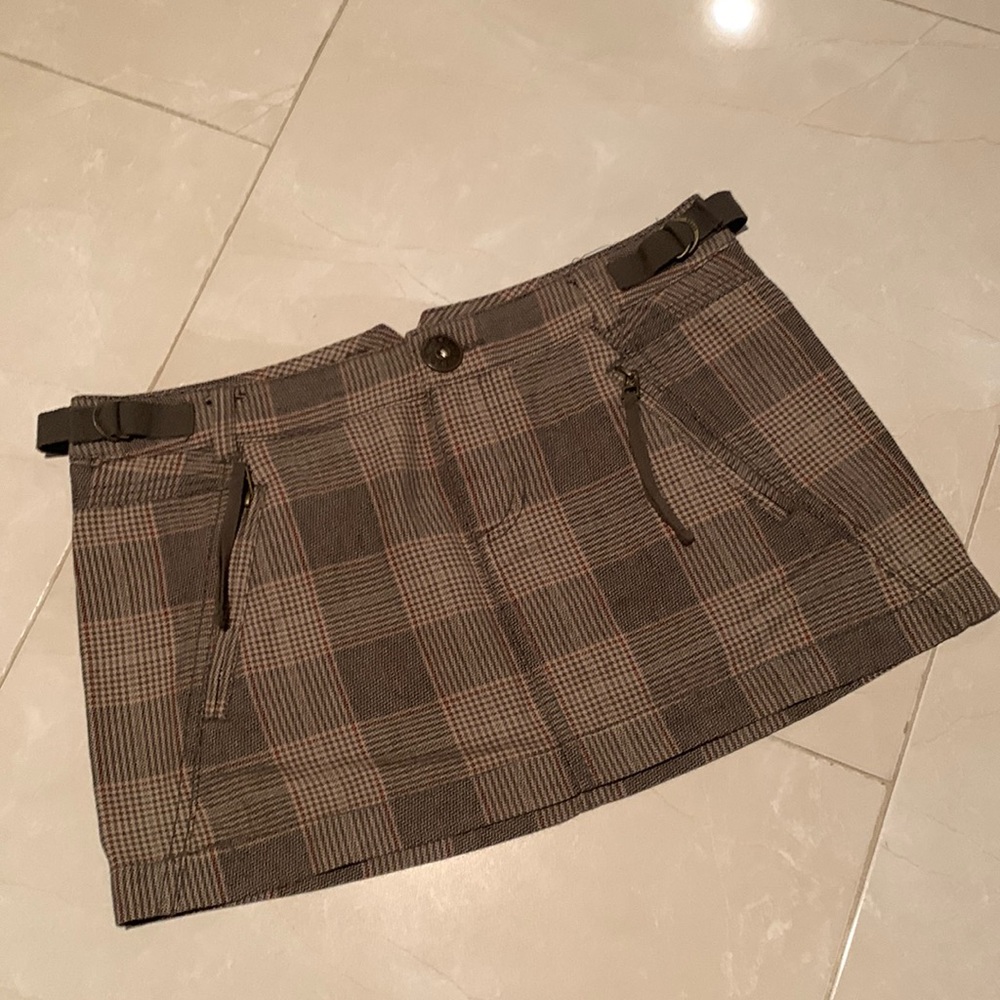 NWOT Plaid Mini Skirt - Brown Multi